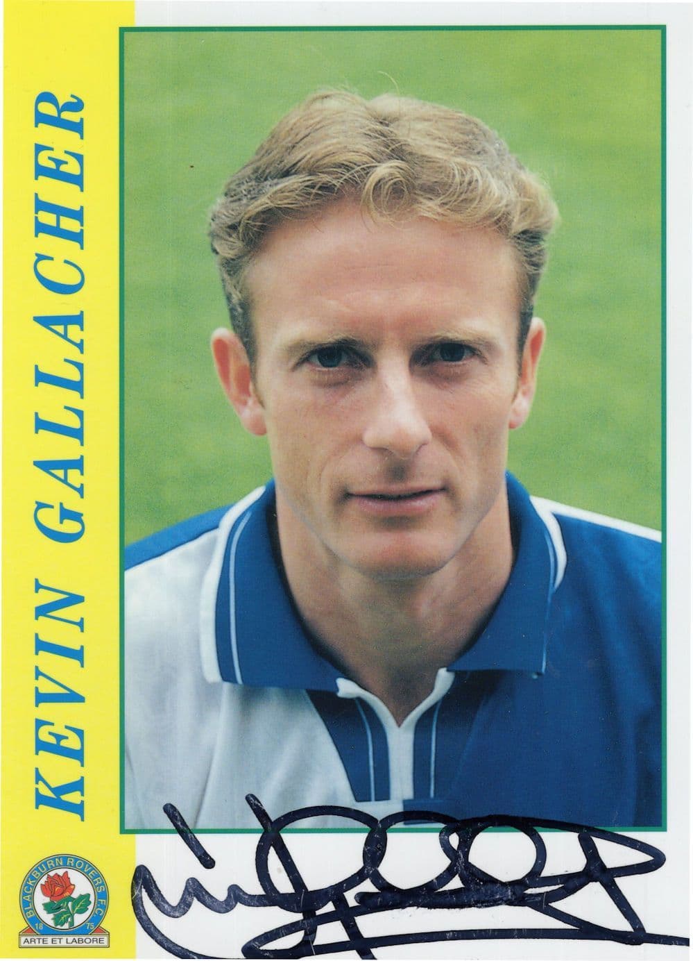 Kevin Gallacher Blackburn Rovers FC Hand Signed Photo