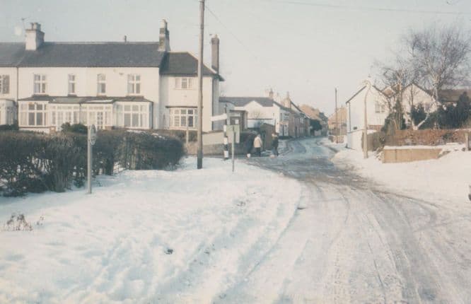 Keyworth Lings Lane Nottingham Snow Disaster Weather Christmas Photo Postcard
