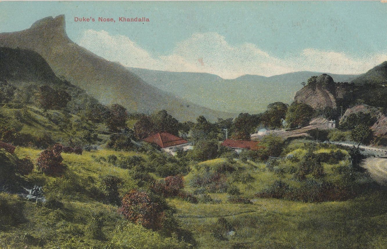 Khandalla India Duke's Nose Antique Colour Indian Postcard