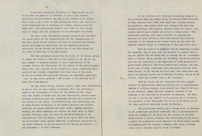 Khub Chand India Ambassador Hand Signed Letter & Nazi War Crimes Report