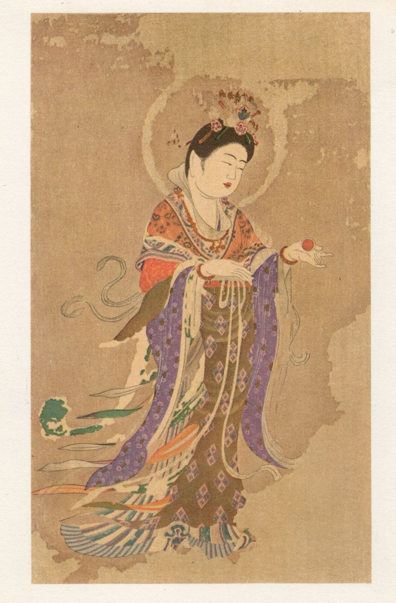 Kichijo Ten Toile Dr Chanvre Japanese Art Painting Postcard