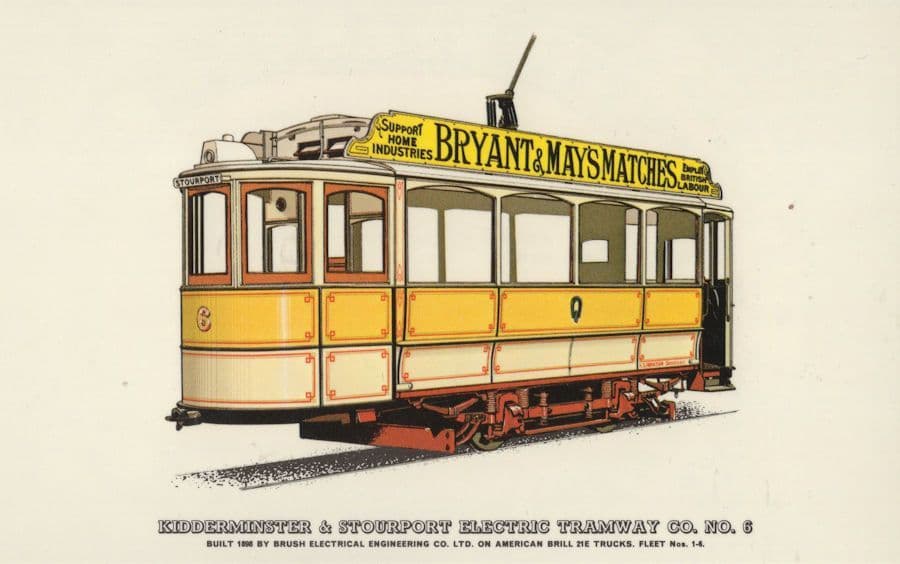 Kidderminster & Stourport Tram Company Victorian Tram Postcard