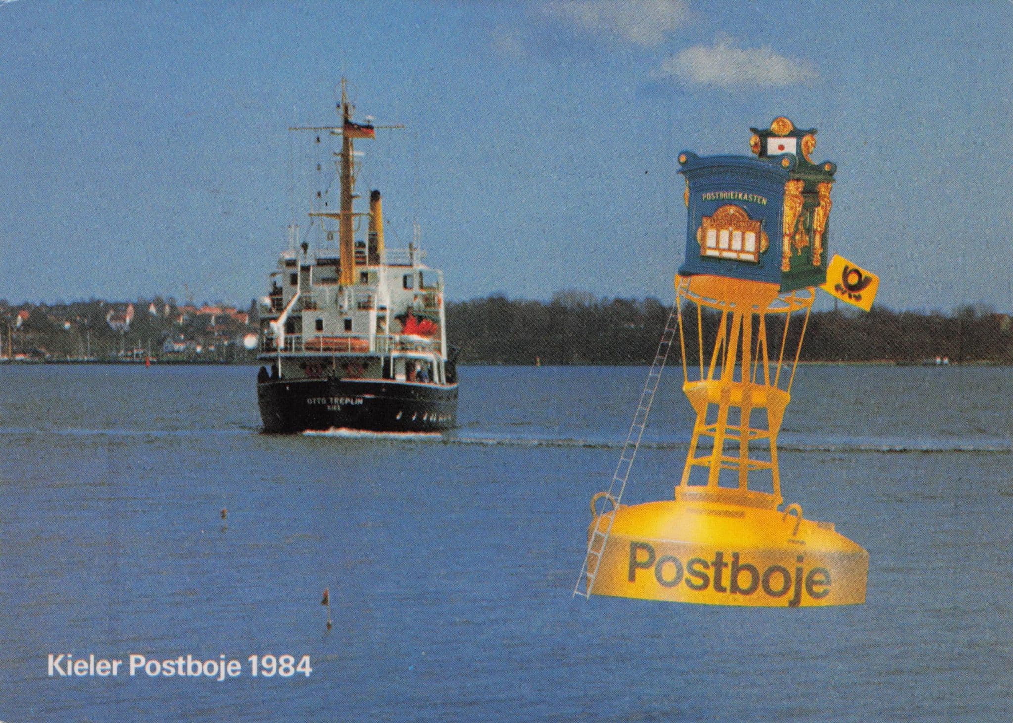 Kieler Postboje 1984 German Ship Ferry & Water Float FDC Postcard
