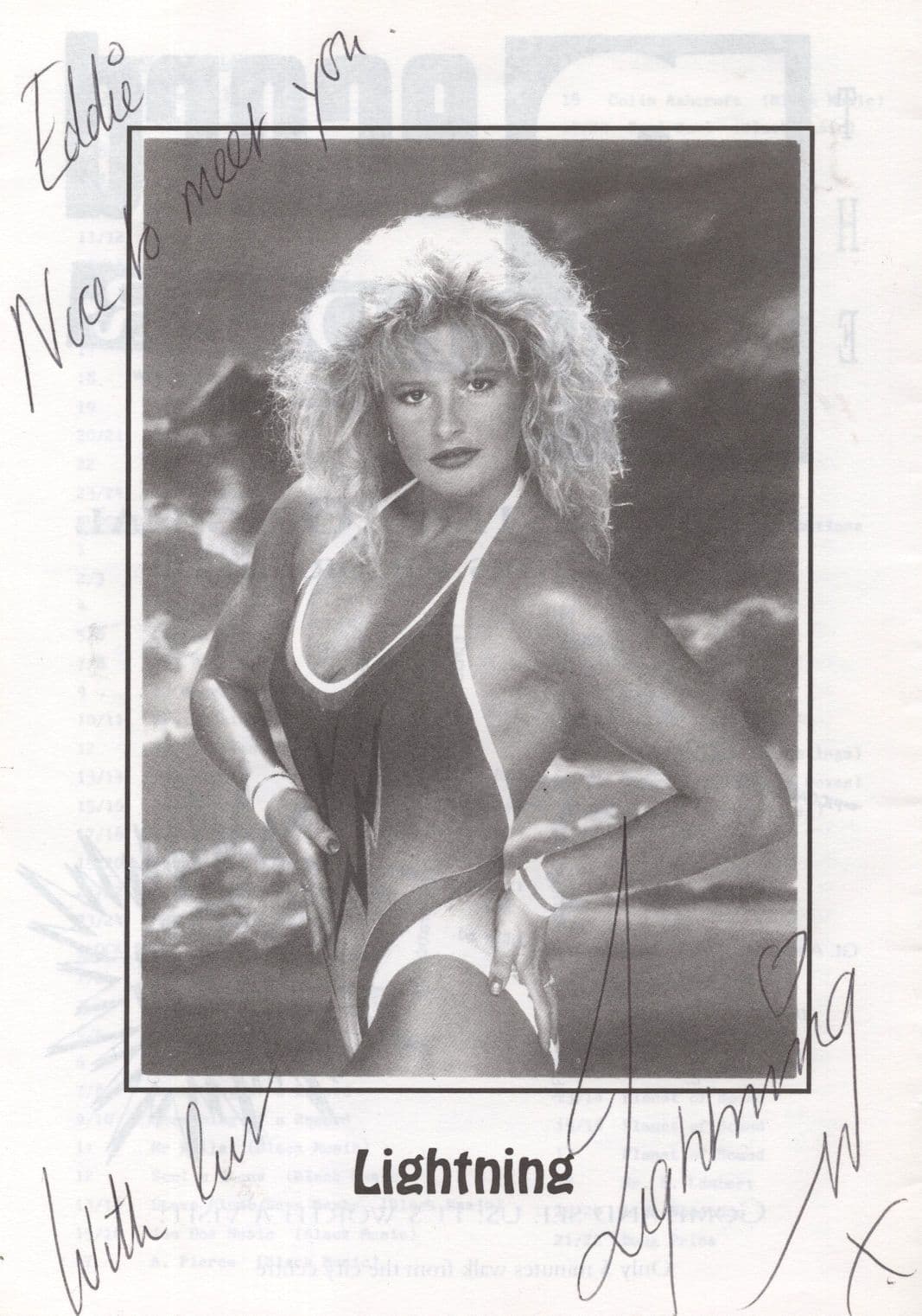 Kim Betts Lightning Gladiators Hand Signed Fair Programme