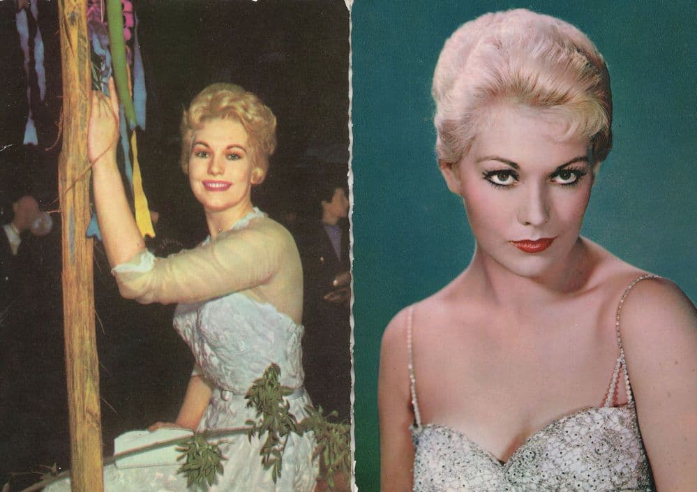 Kim Novak Film Actress 2x Paris Rare Postcard s