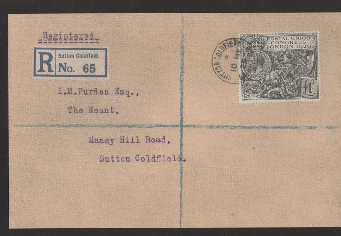 King George V Sutton Coldfield First Day Cover Postcard