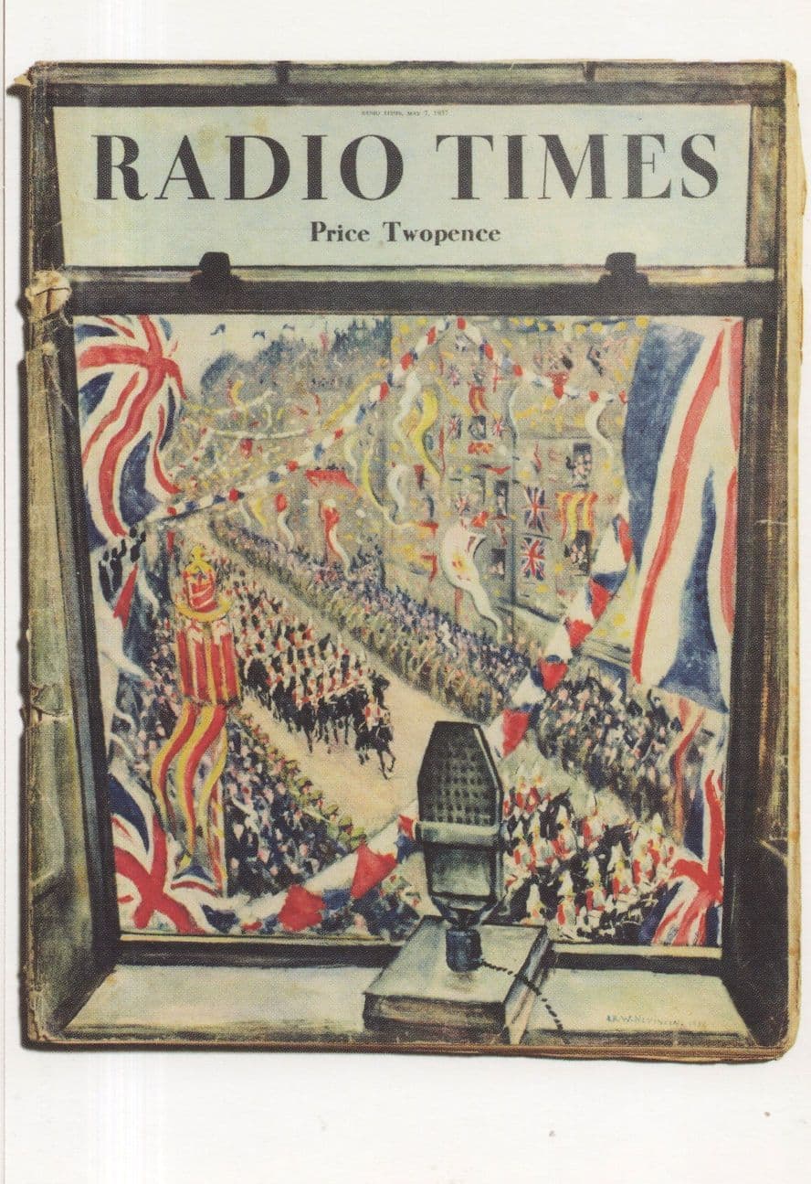 King George VI Coronation 1937 BBC Radio Times Magazine Postcard
