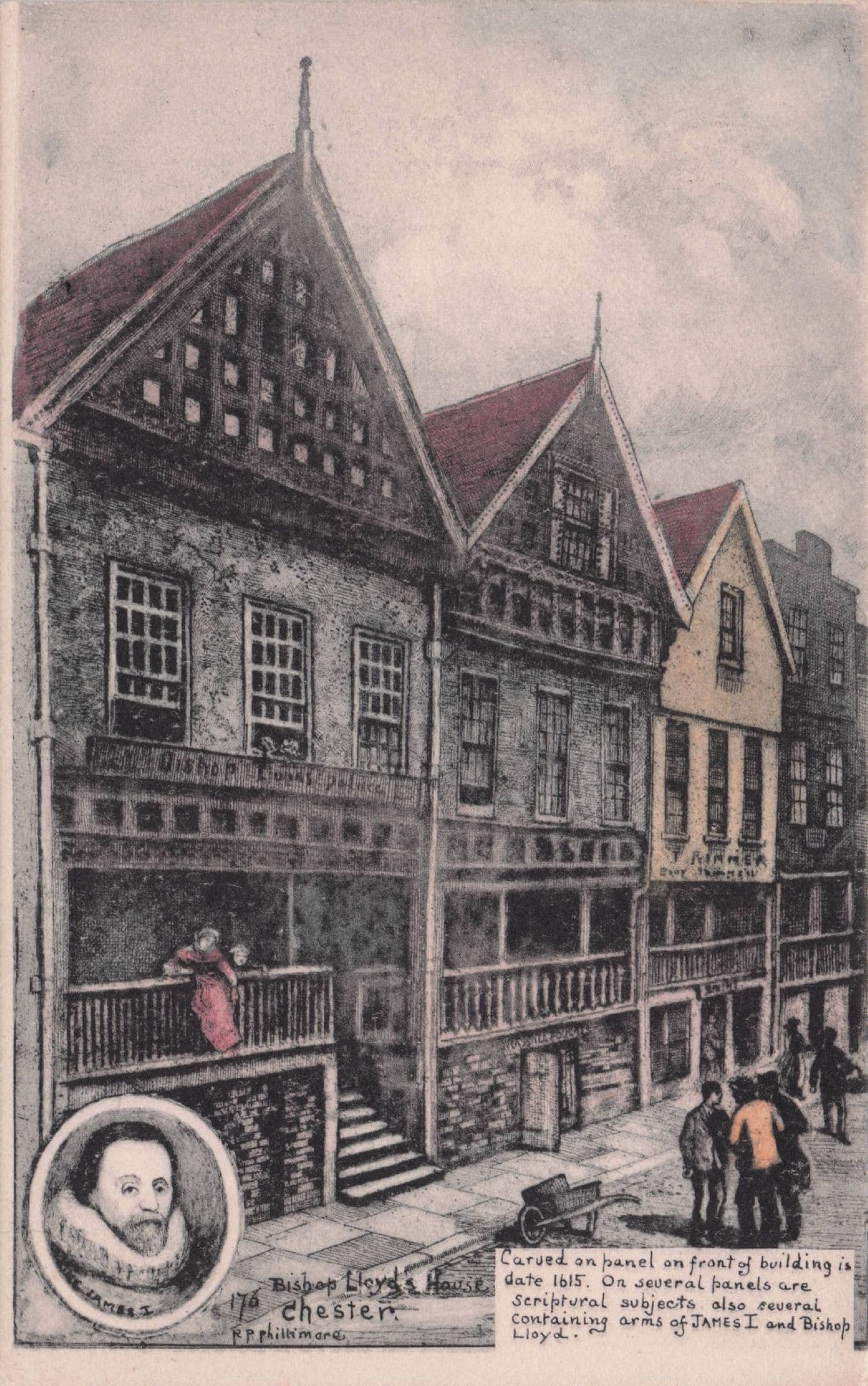 King James 1st Bishop Lloyds House Chester Phillimore Old Postcard