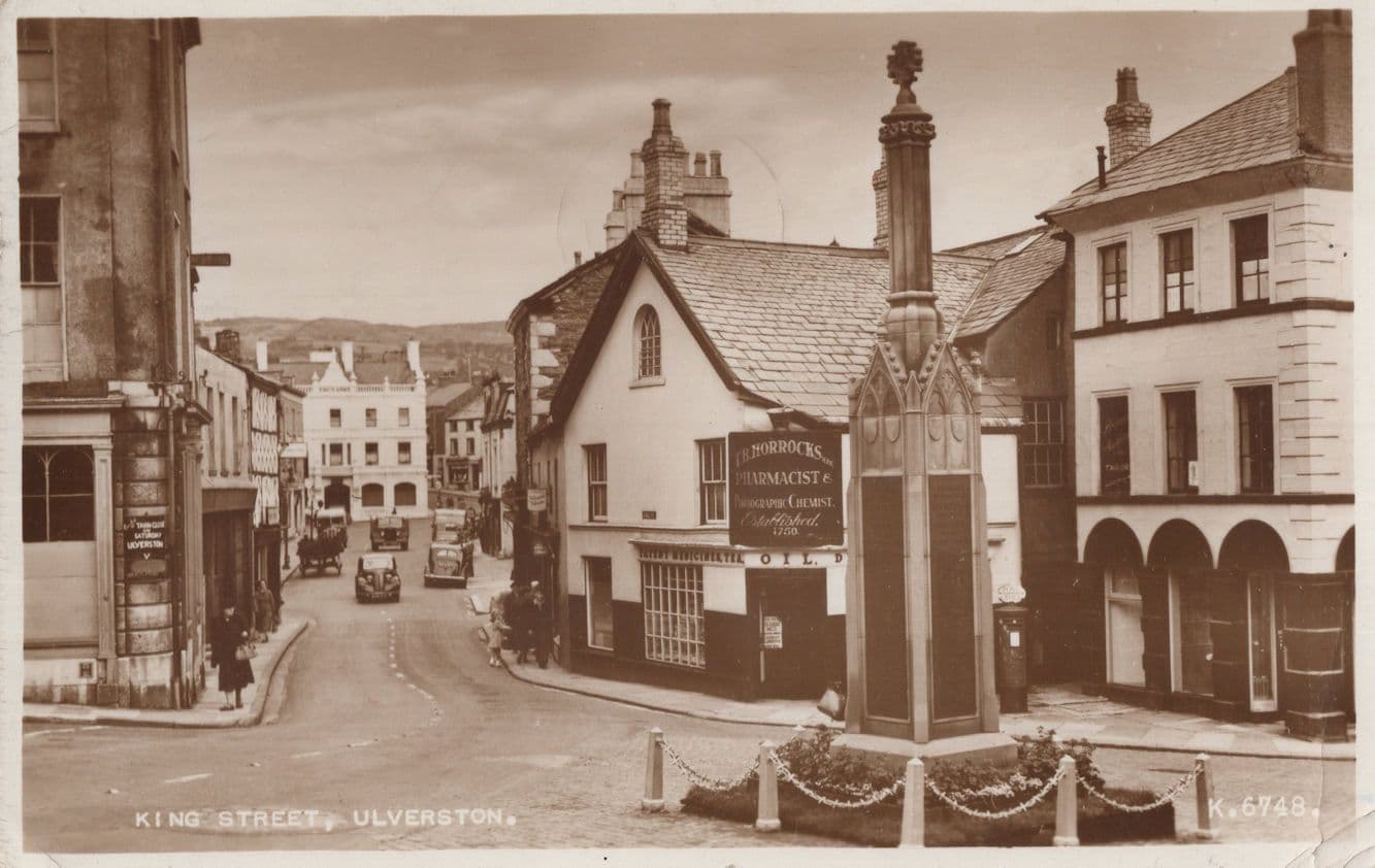 King Street Ulverston Cumbria Chemists Real Photo Postcard
