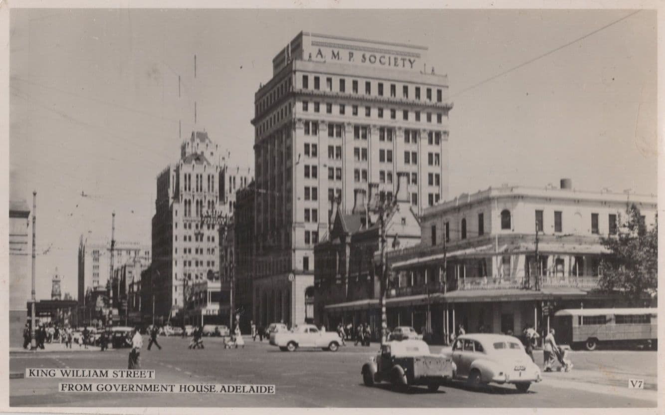 King William Street Adelaide Sent On Train Australia RPC Postcard