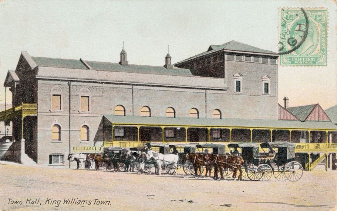 King Williams Town Hall Cattle Transport Old Australian Postcard