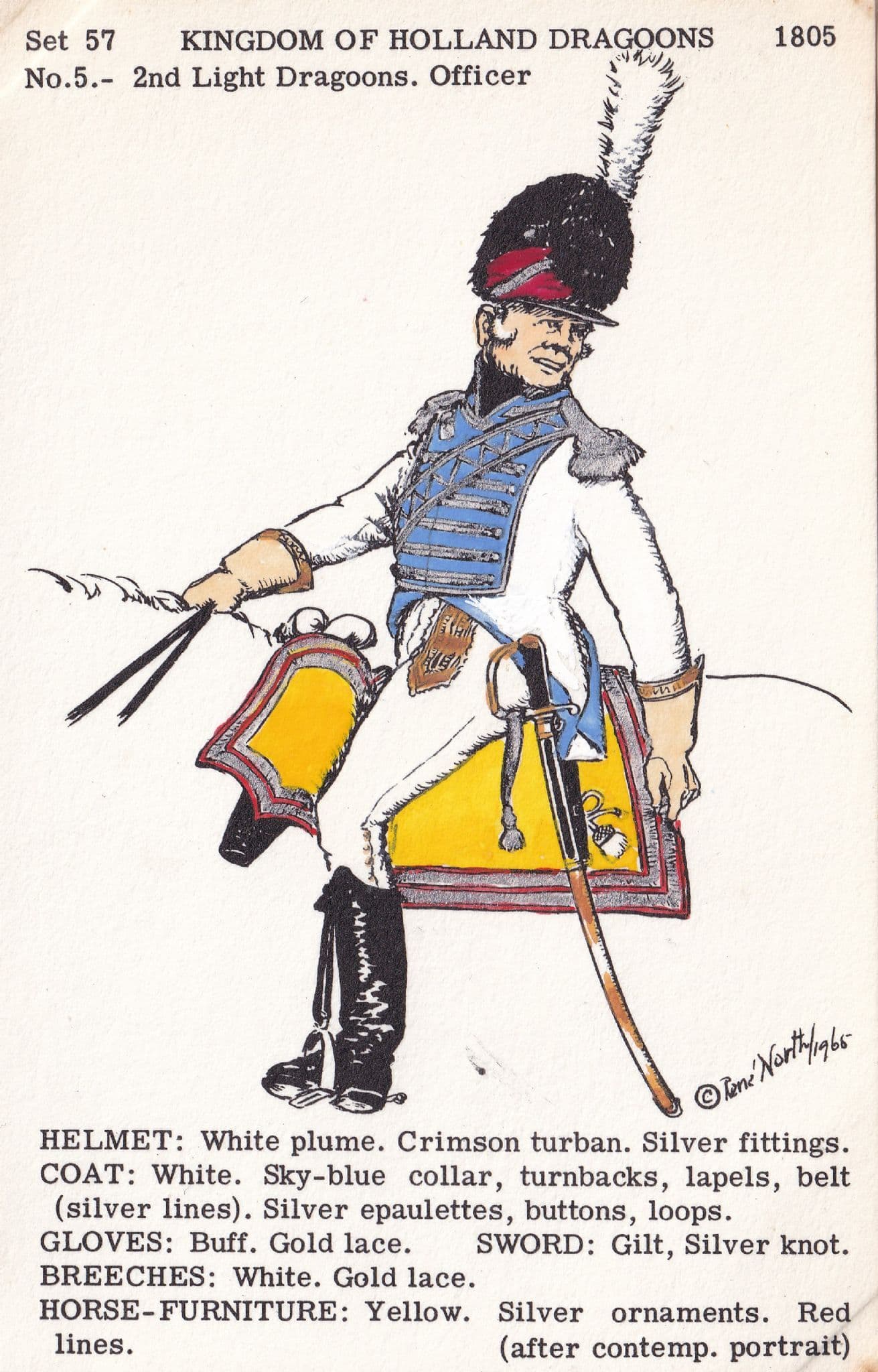 Kingdom Of Holland 2nd Light Dragoons Napoleonic War Uniform PB Postcard