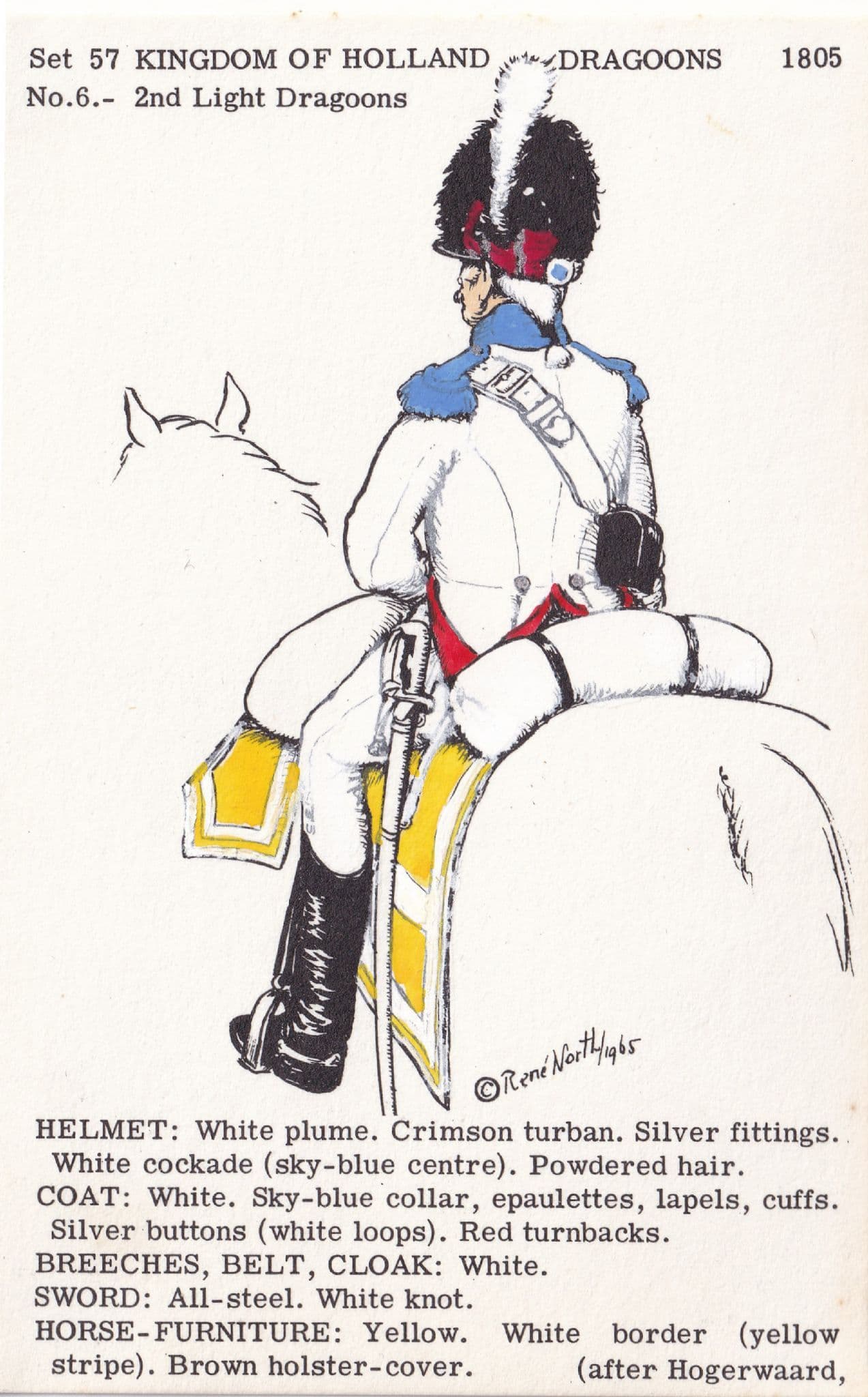 Kingdom Of Holland Dragoons 2nd Light Napoleonic War Uniform PB Postcard