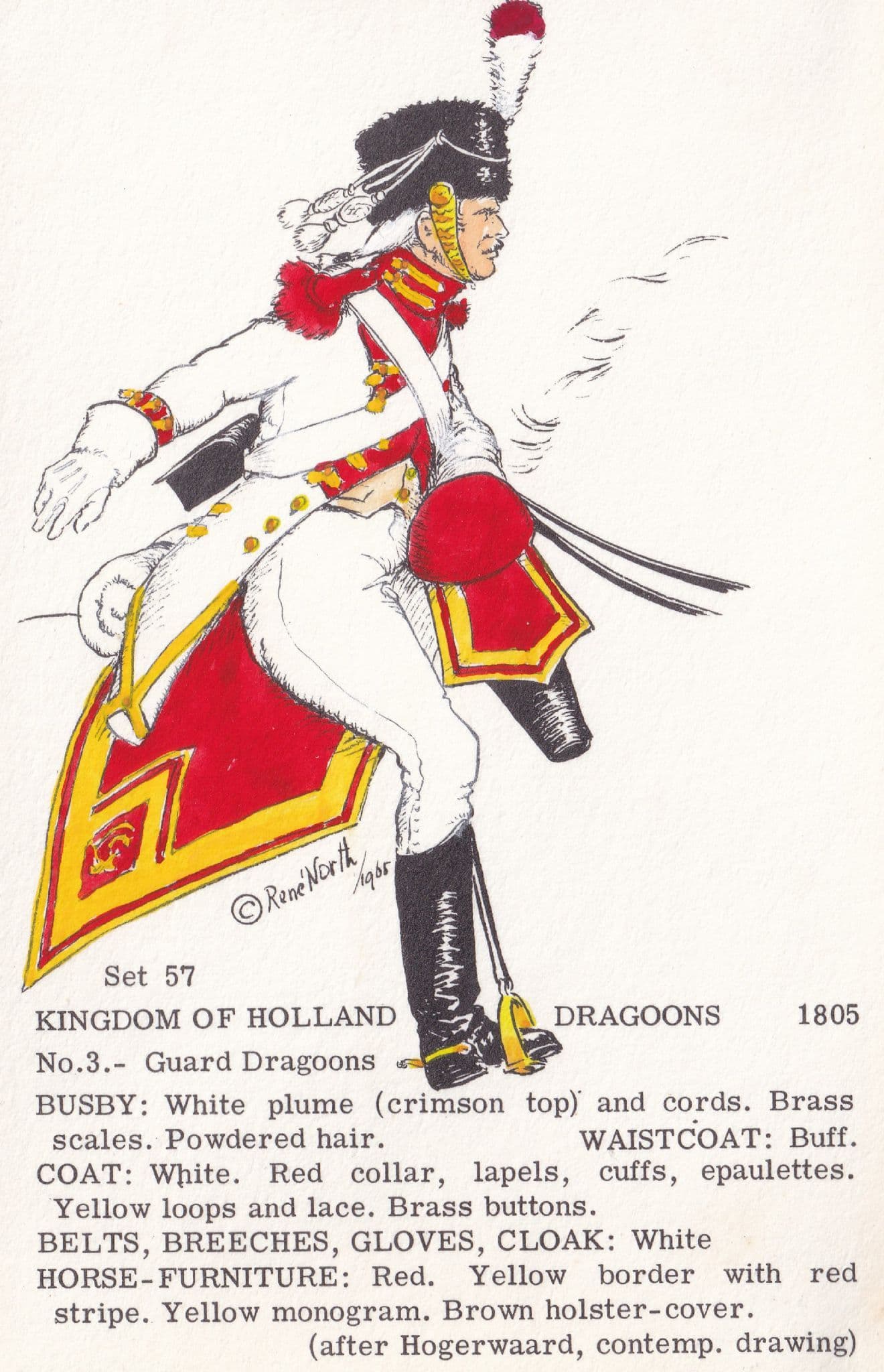 Kingdom Of Holland Guard 1805 Dragoons Napoleonic War Uniform PB Postcard