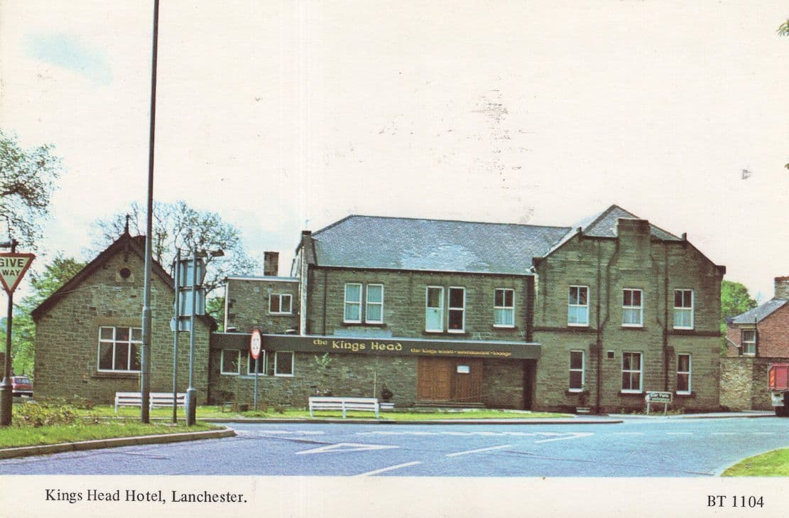 Kings Head Hotel Pub Lanchester County Durham Postcard