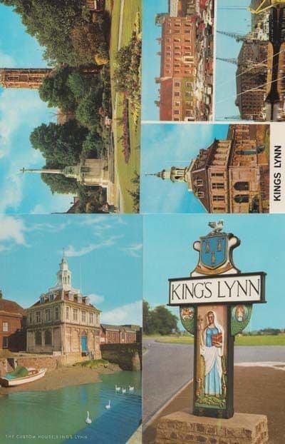 Kings Lynn Sign Custom House Greyfriars Tower Boat Ship 4x MINT 1970s Postcard s