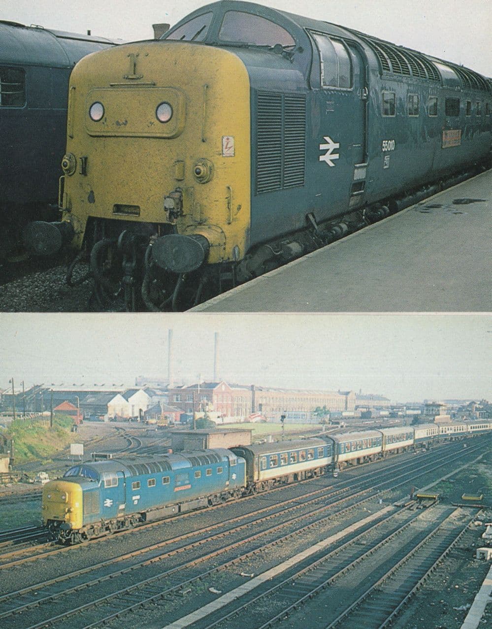 Kings Own Scottish Borderer Black Watch at Doncaster 2x Train Postcard