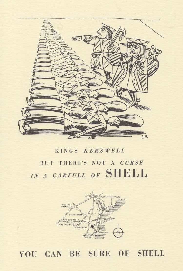 Kingskerswell Devon Pack Of Cards Shell Petrol Map Postcard
