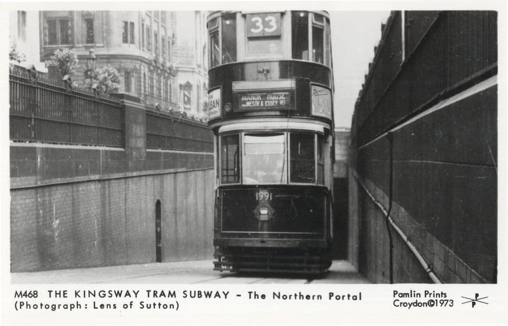 Kingsway Tram Subway Manor House 33 Bus Sutton London Real Photo Postcard