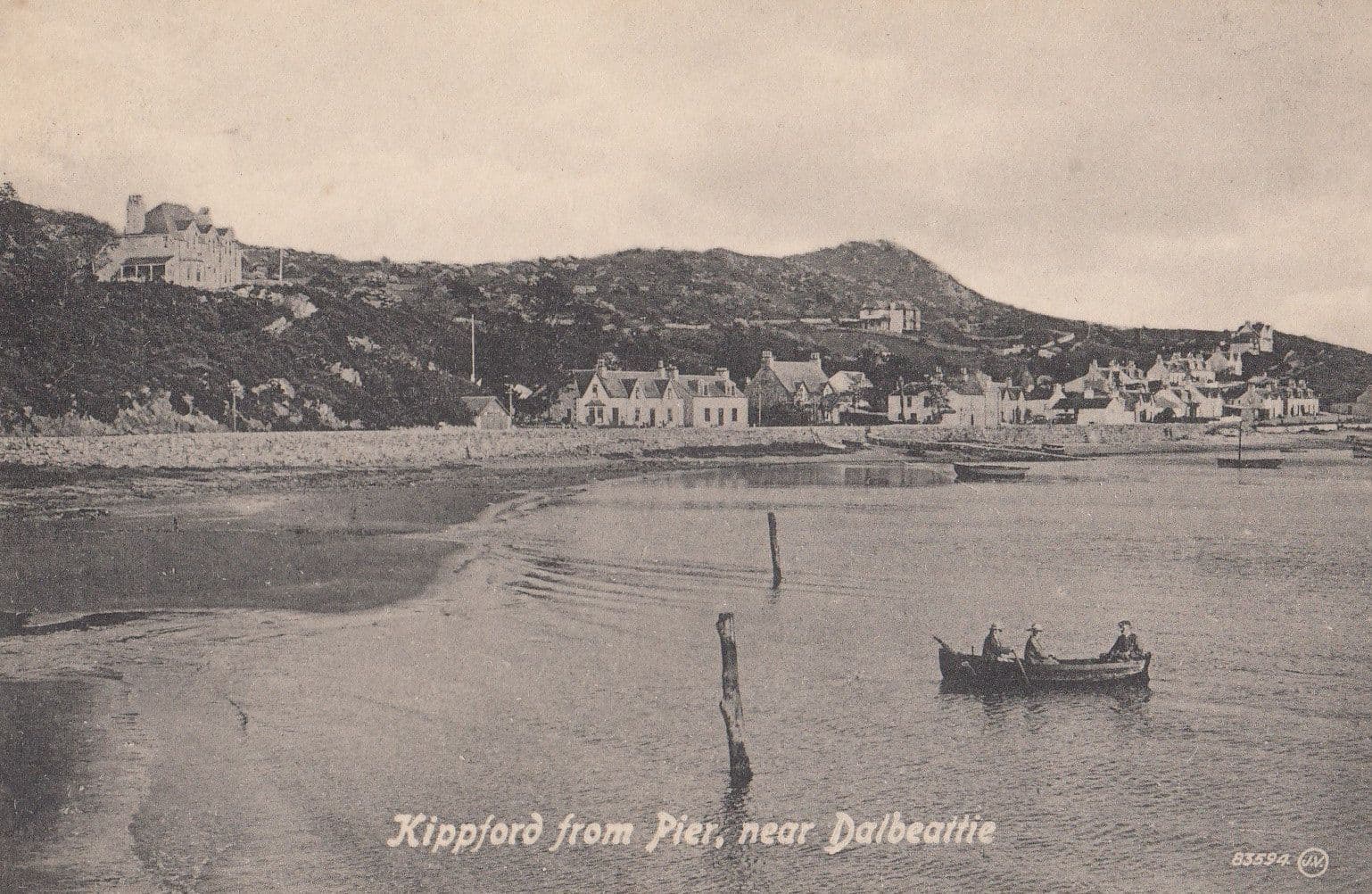 Kippford From Pier Dalbeattie Rowing Boat Old Postcard