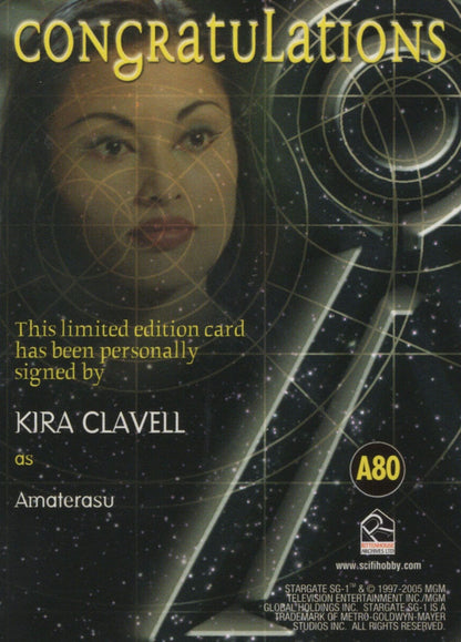 Kira Clavell Stargate SG-1 Hand Signed Autograph Card