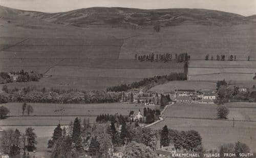 Kirkmichael Village From South Antique Arial Real Photo Postcard