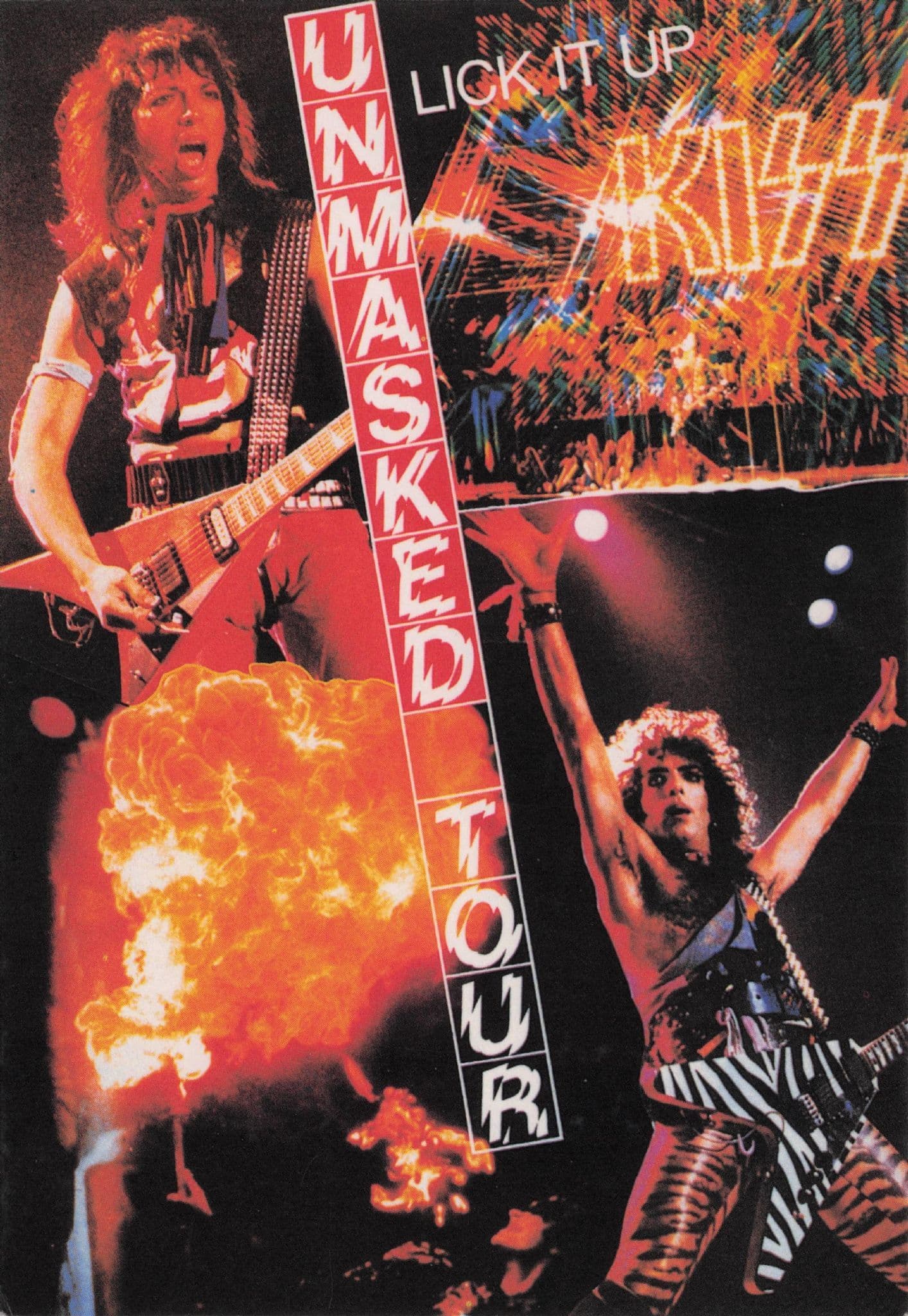 Kiss Unmasked Live Tour Rare Lick It Up Pyrotechnics Postcard