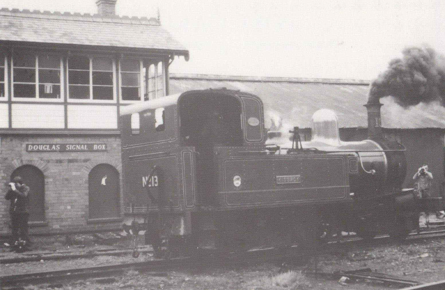 Kissack at Douglas Station Railway Signal Box Isle of Man Train Postcard