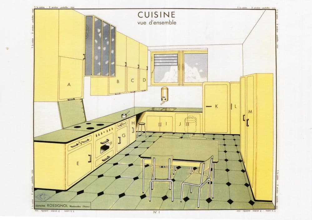 Kitchen Architect Old Design Plan La Cuisine Education Postcard