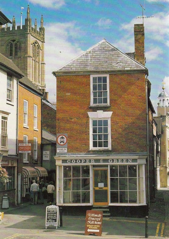 Kitchen Shop Sandwich Board Cooper Green Harp Street Ludlow Shropshire Postcard