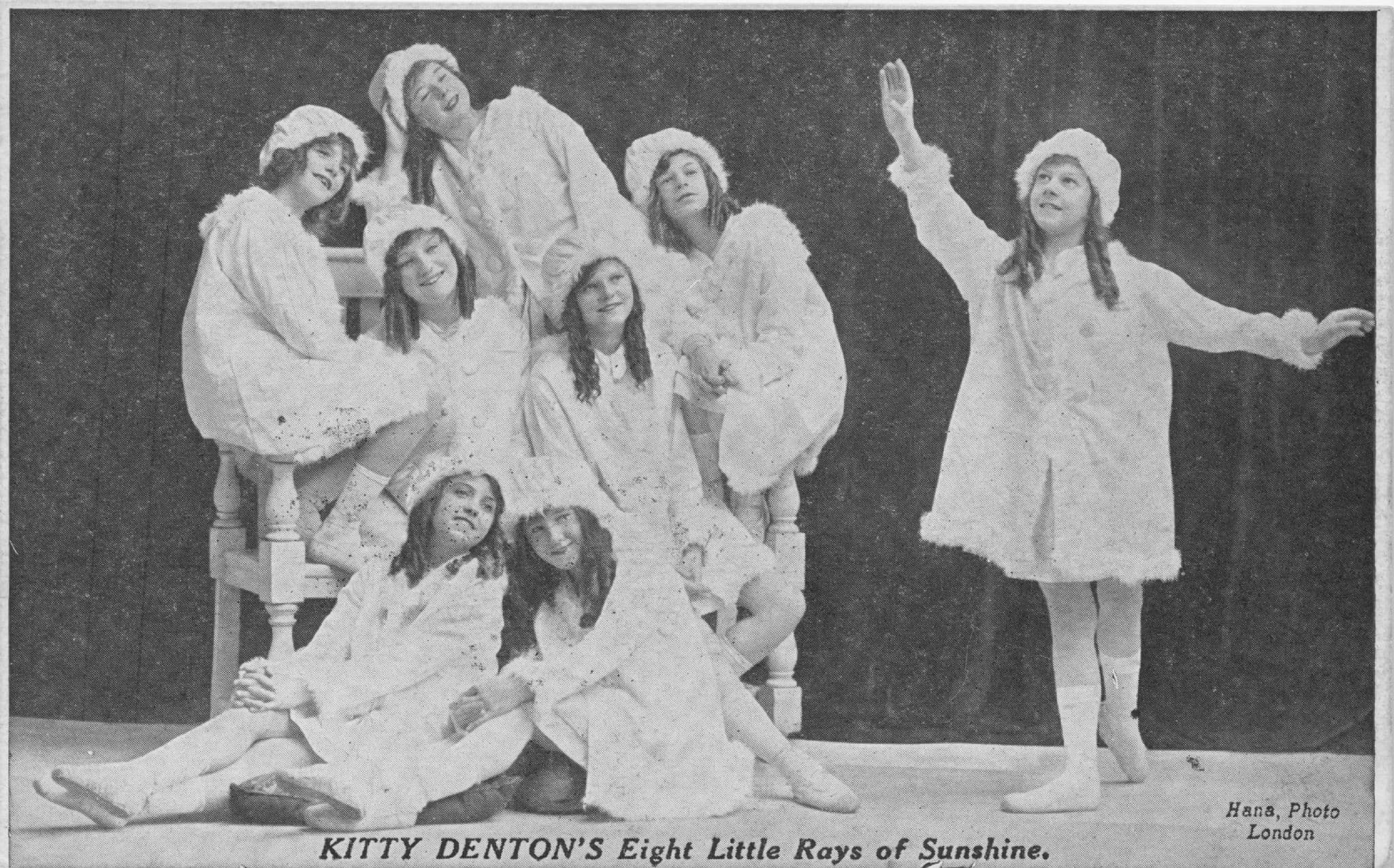 Kitty Denton's Eight Little Rays Of Sunshine Old Entertainers Postcard