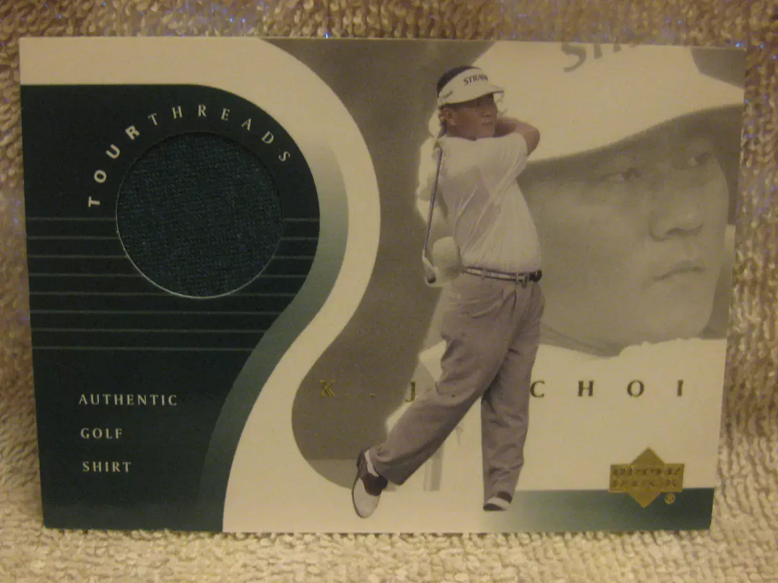 KJ Choi Original Worn Shirt Golf Tour Rare Limited Threads Card