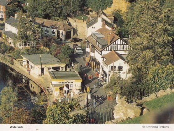 Knaresborough Waterside Aerial Tea Shop Postcard