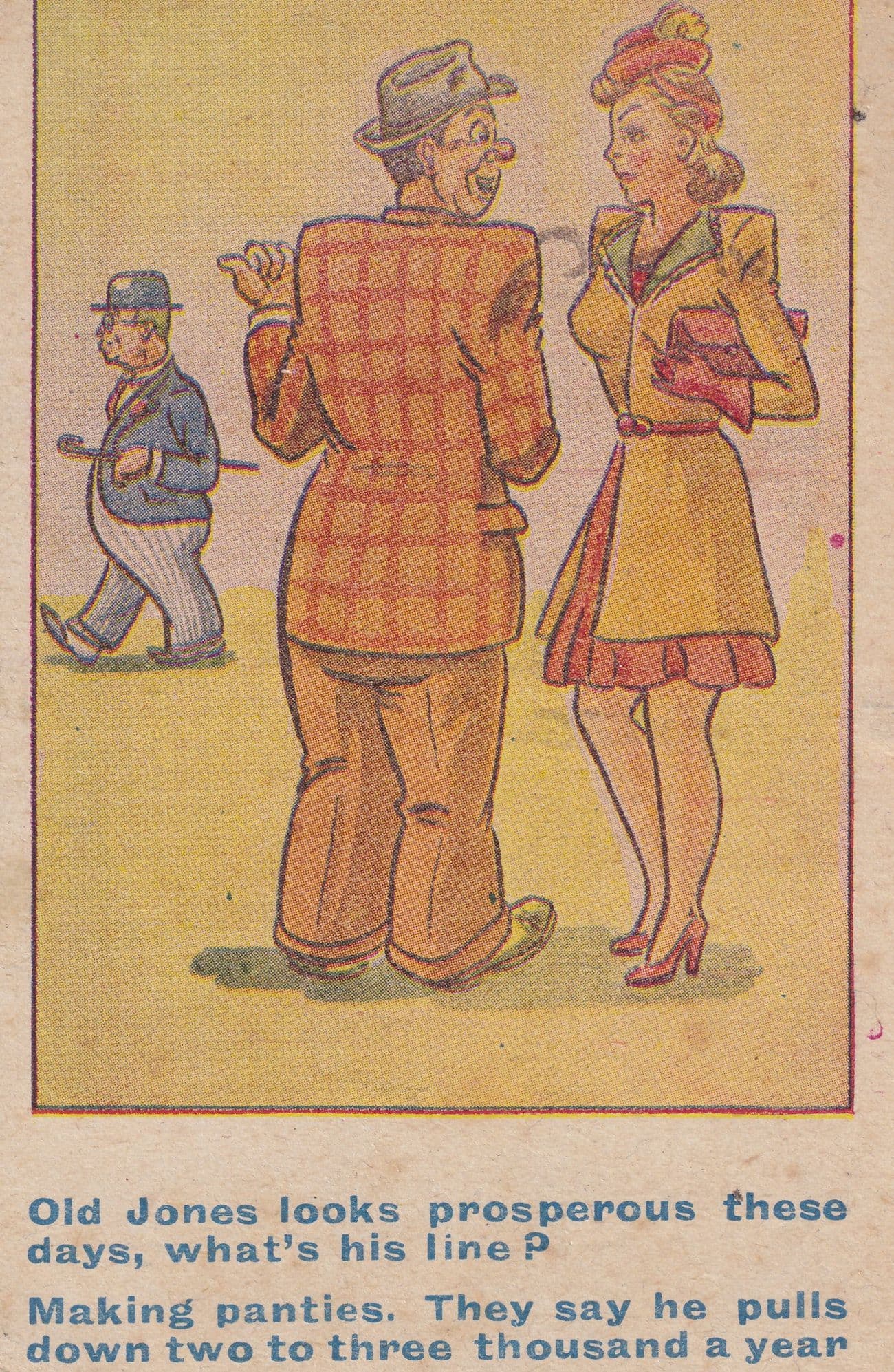 Knicker Manufacturer Pants Old Comic Mr Jones Humour Postcard