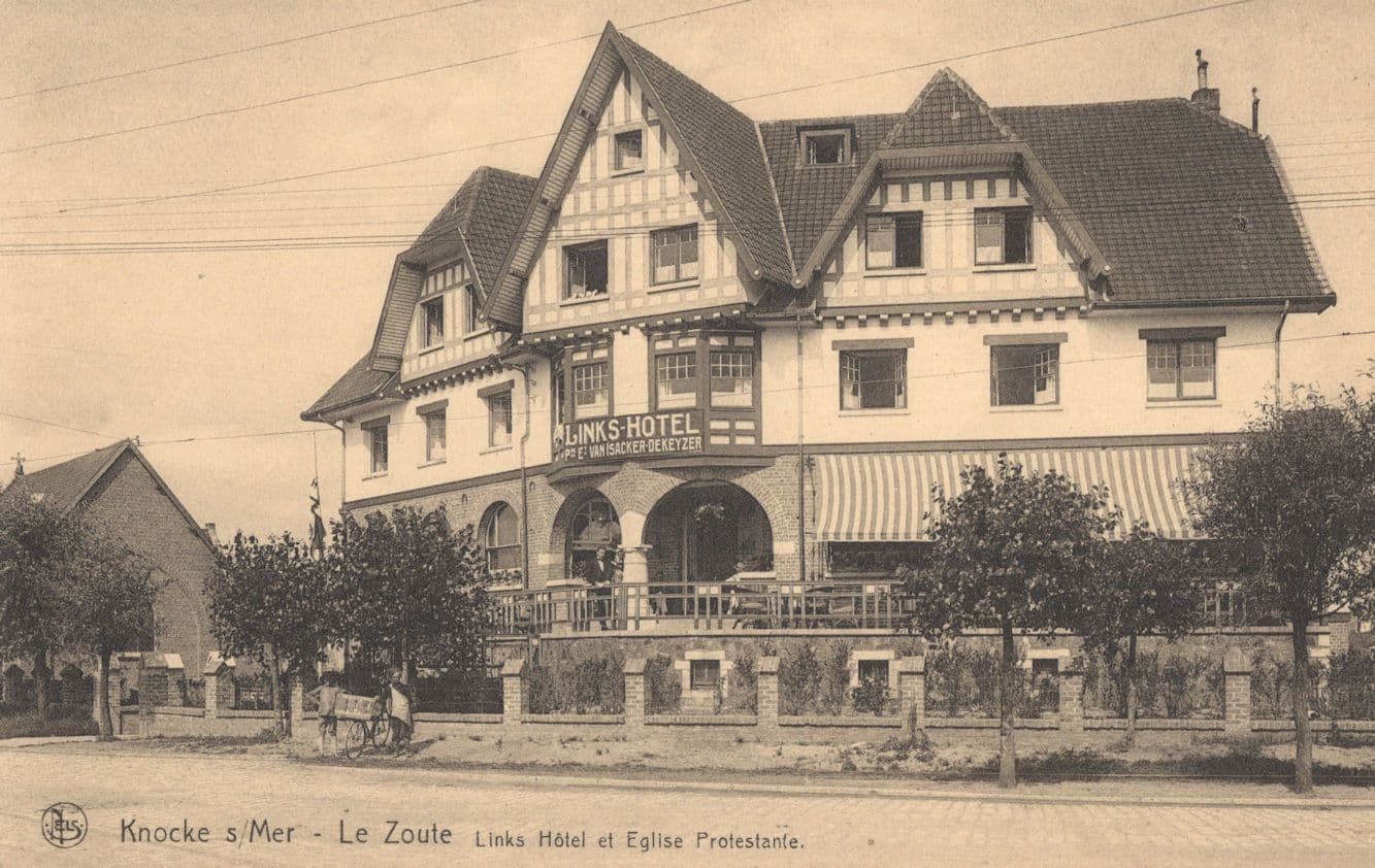 Knocke A Mer Le Zoute Hotel Eglise Protestante Pension Belgium Old Postcard
