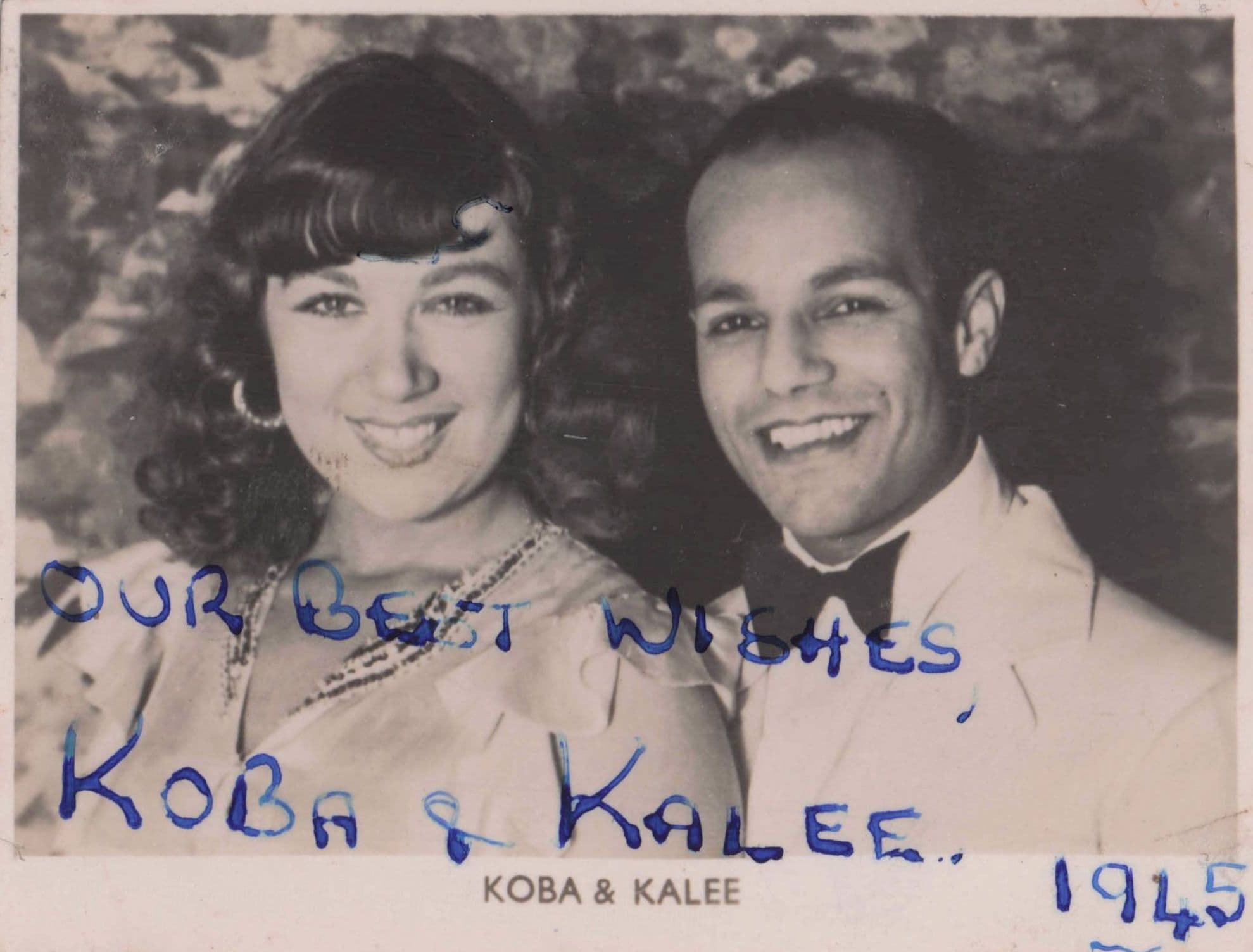 Koba & Kalee 1st Indian Globe Tap Dancing Royal Show WW2 Hand Signed Photo