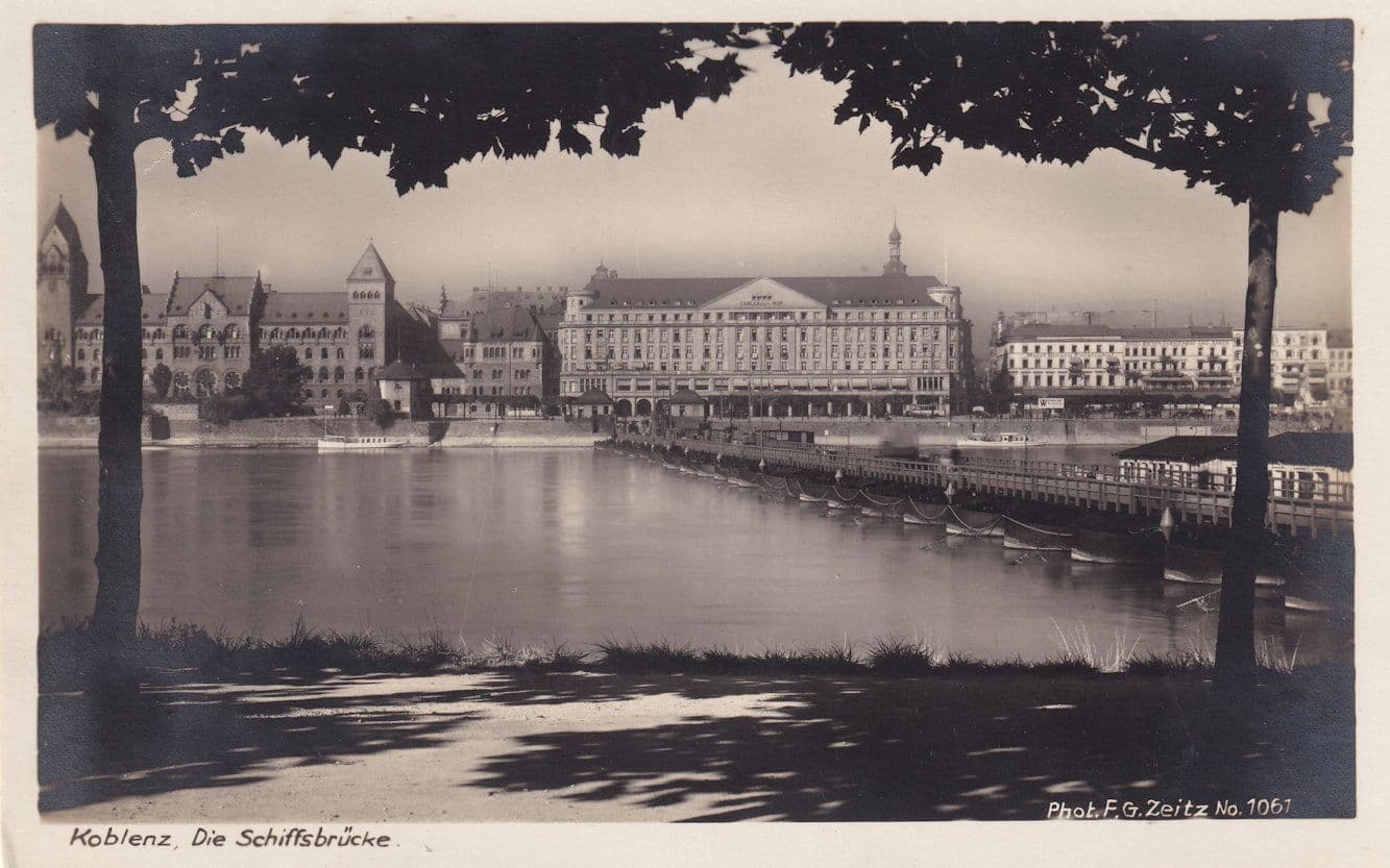 Koblenz SchiffbrÔøΩcke Deutsche Rhine Old German Postcard