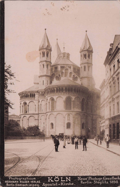Koln 1898 Apostel Church German Real Photo Postcard