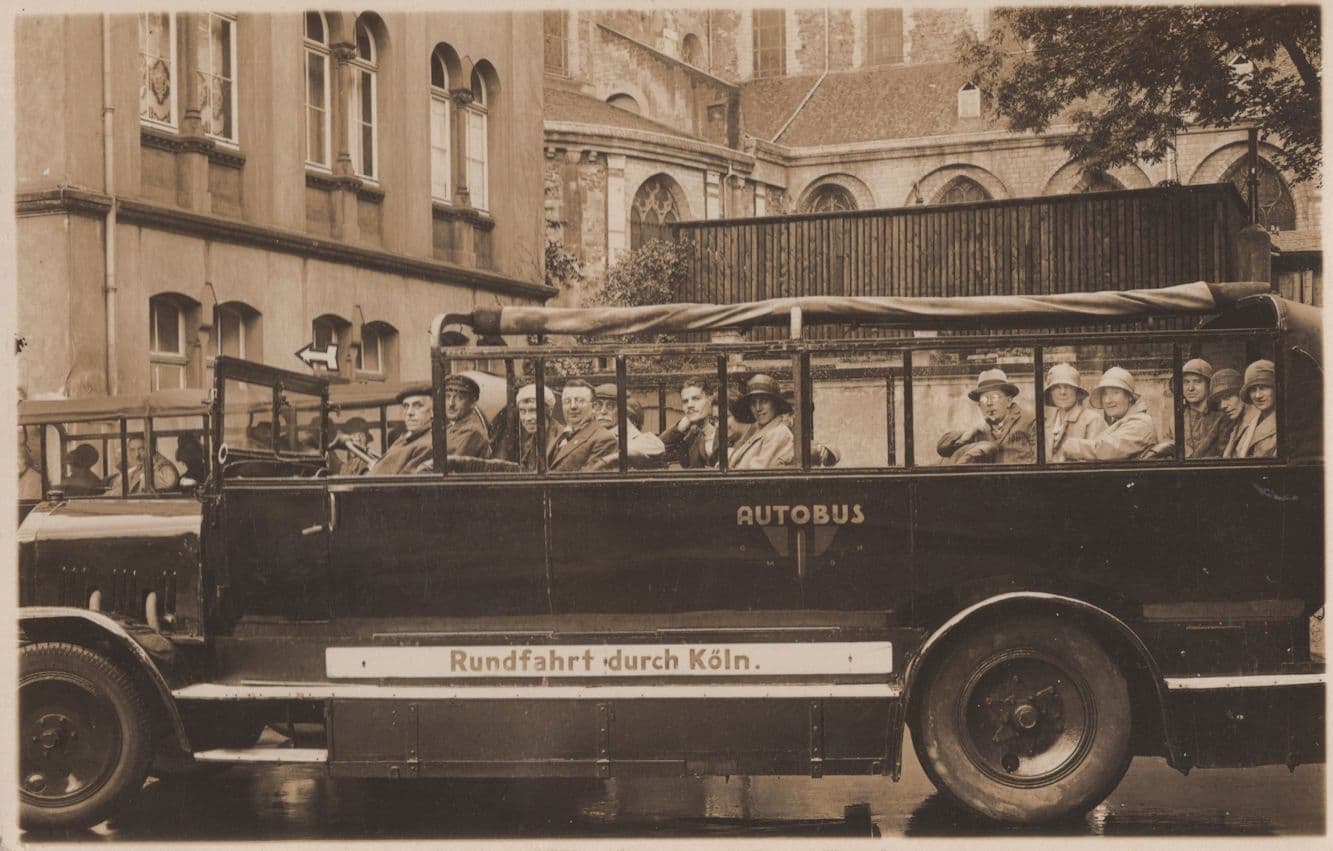 Koln Antique German Autobus Transport Old Bus Postcard