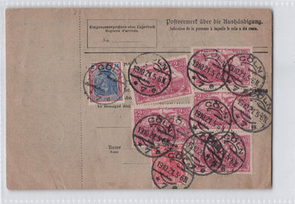 Koln Germany 1921 Packet Coupon Card Antique Postcard