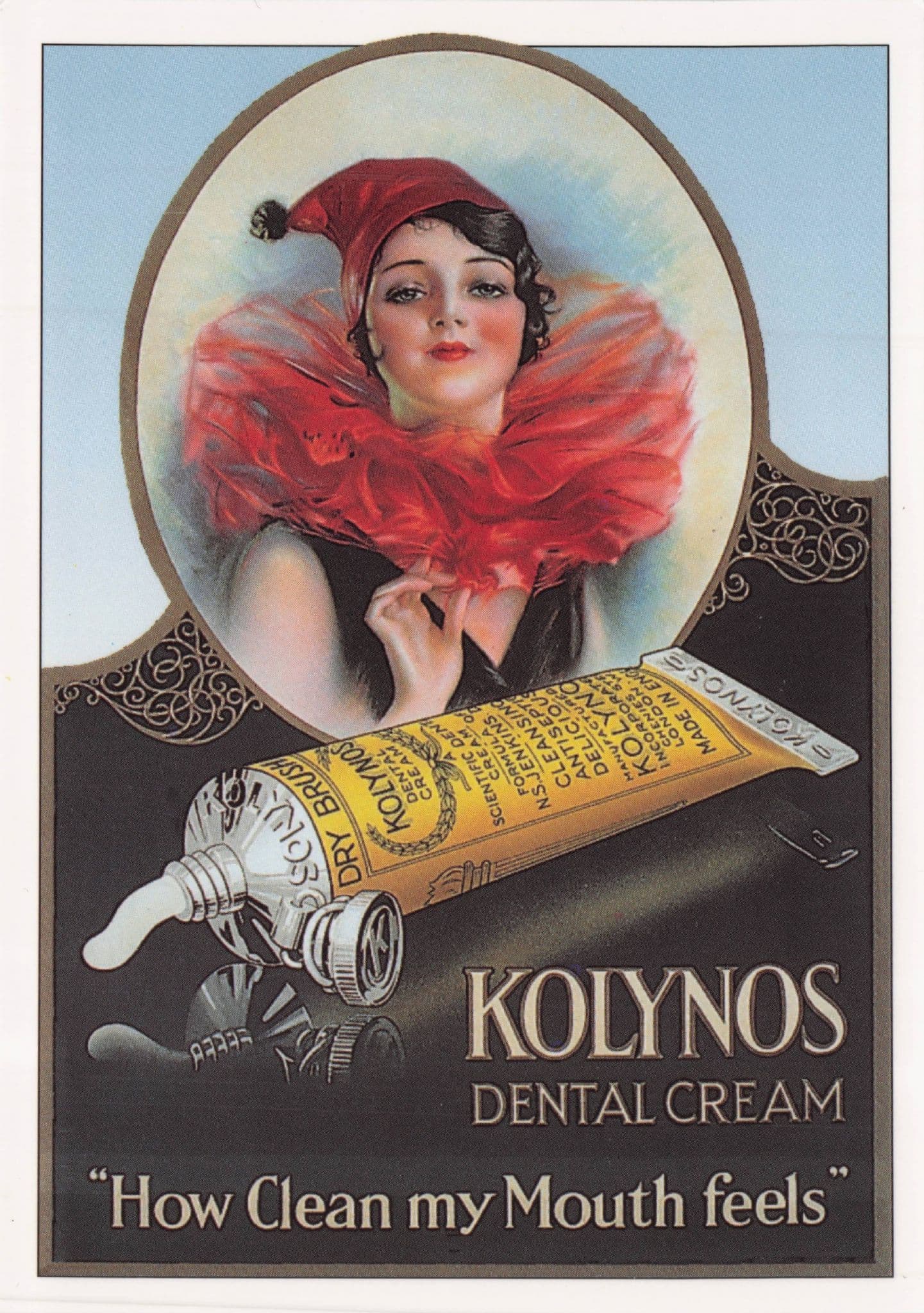 Kolynos Dental Teeth Hygiene Cream Advertising Poster Postcard