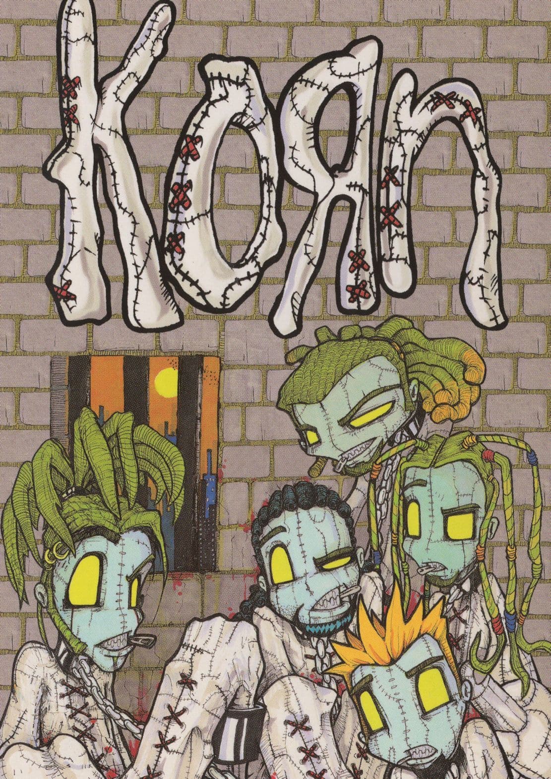 Korn Asylum Heavy Death Metal Group Fantasy Art Postcard