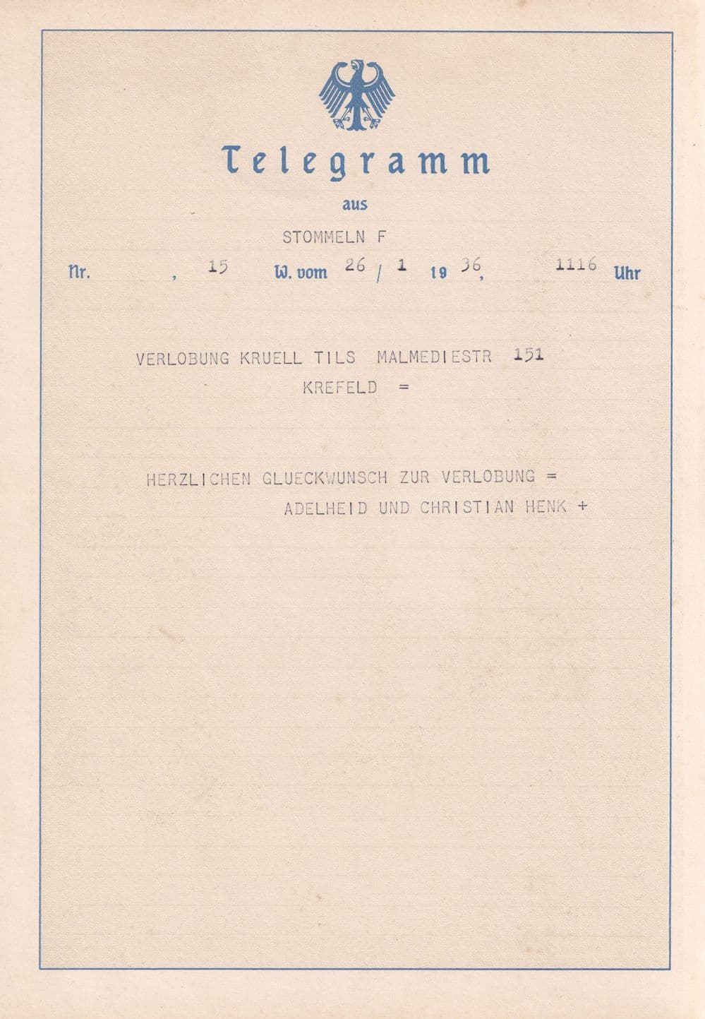 Krefeld 1936 German Mountain Painting Old Post Office Telegram