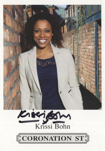 Krissi Bohn Coronation Street Hand Signed Cast Card Photo