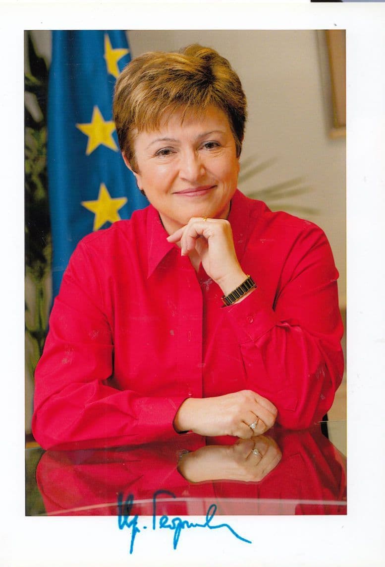 Kristalina Georgieva Bulgarian Politician Hand Signed Photo