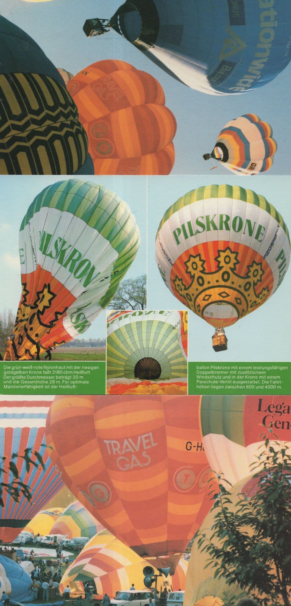 Kronen German Pilsner Lager 1729 Crown Hot Air Balloon Postcard