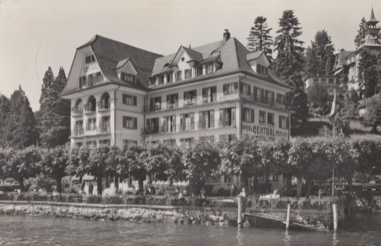 Kurort Weggis Hotel Central AM See Switzerland Postcard