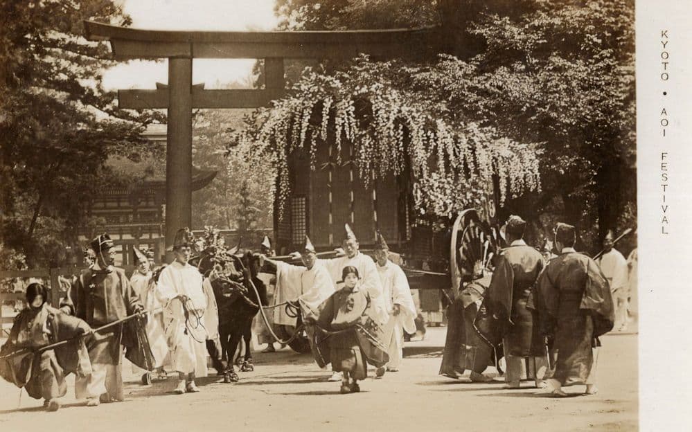 Kyoto Aoi Festival Antique Real Photo Japanese Postcard
