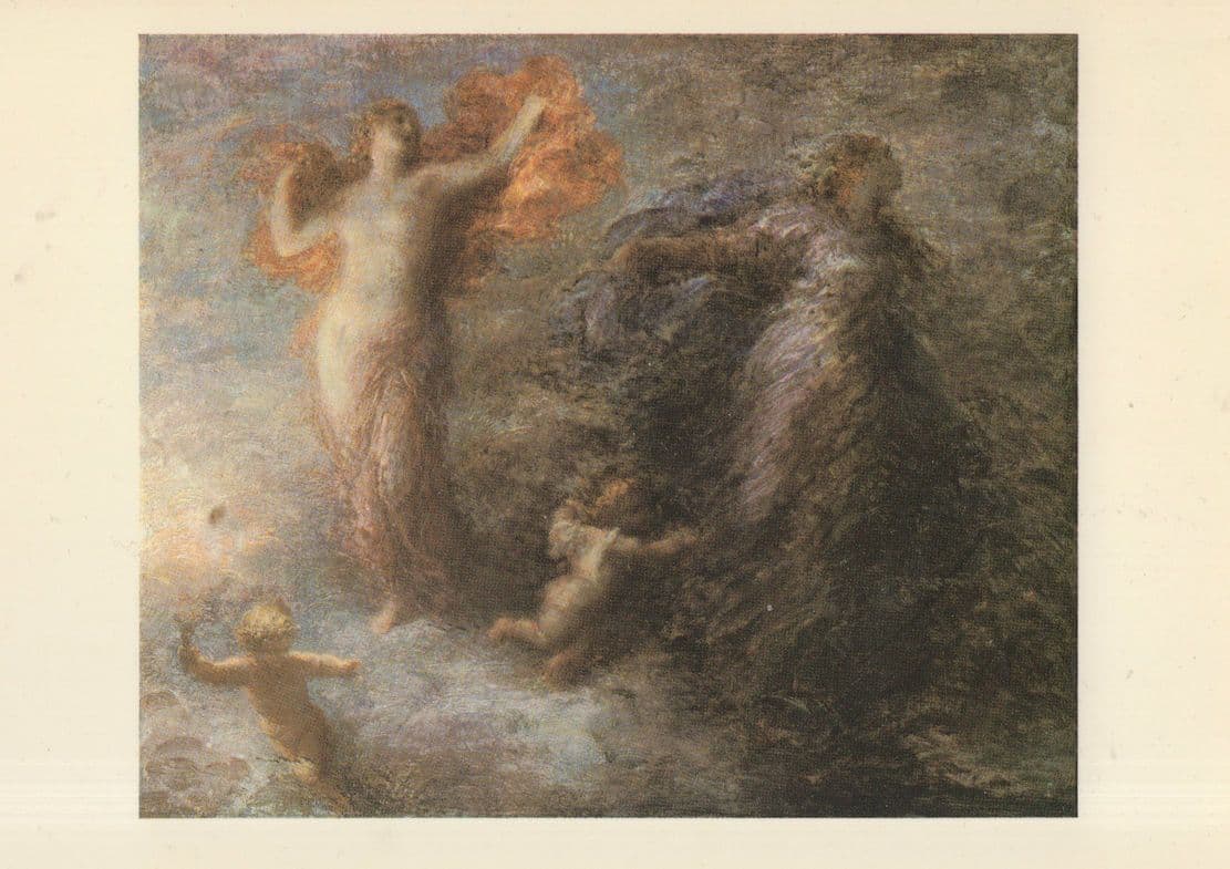 L'Aurore Et La Nuit Ignace Henry Latour Painting Birmingham Gallery Postcard
