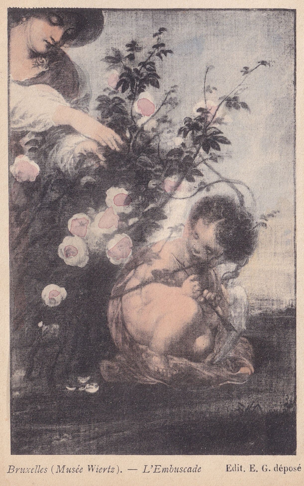 L'Embuscade Bruxelles Museum Antique Painting Postcard